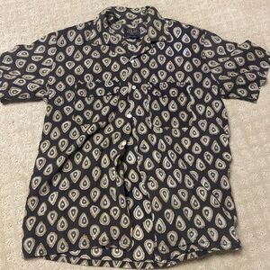 Mens Beams 100% cotton shirt made in Japan size L short sleeve button down